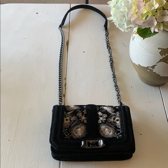 Rebecca Minkoff Black Velvet Cross Body Bag - Picture 4 of 4